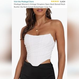 White Strapless Corset Top